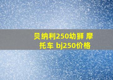 贝纳利250幼狮 摩托车 bj250价格